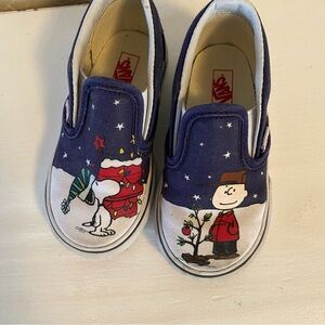 Vans Kids Slip-On Shoes - Blue Snoopy Design